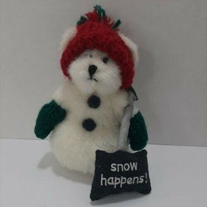 Boyds Bear Snowman Sparklefrost  with Shovel and knit Hat plush